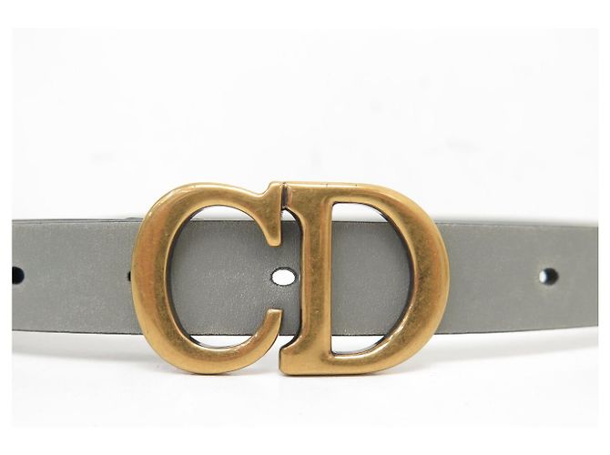 CINTURÓN CHRISTIAN DIOR 30 MONTAIGNE T85 EN CUERO GRIS - vista 5