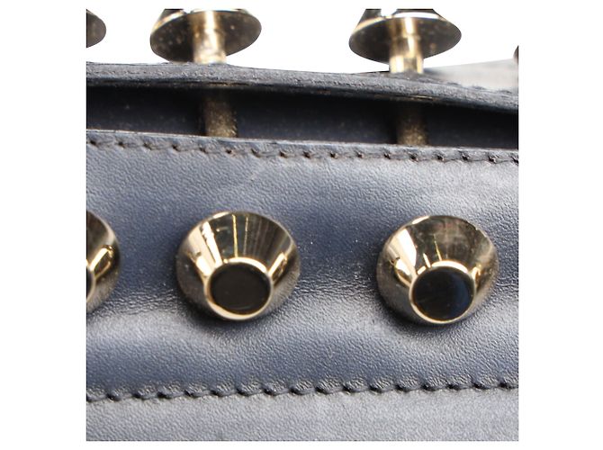 Scarpe Derby Balenciaga Studded in pelle blu navy - vista 12