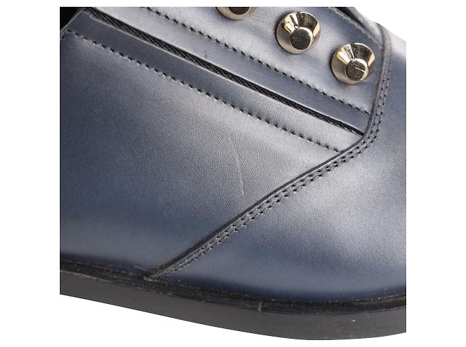 Scarpe Derby Balenciaga Studded in pelle blu navy - vista 13