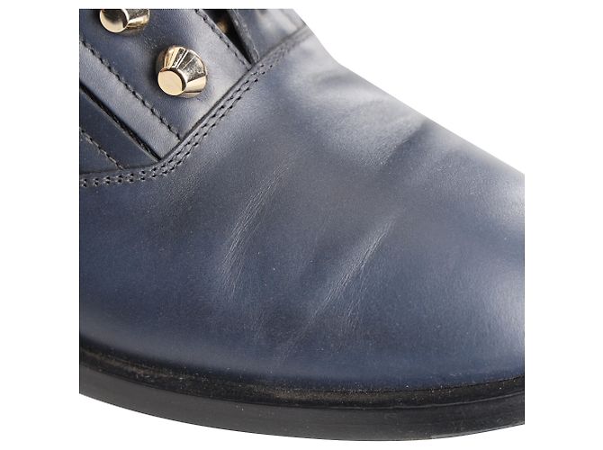 Scarpe Derby Balenciaga Studded in pelle blu navy - vista 14