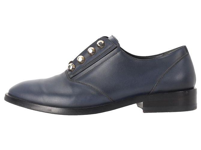 Scarpe Derby Balenciaga Studded in pelle blu navy - vista 2