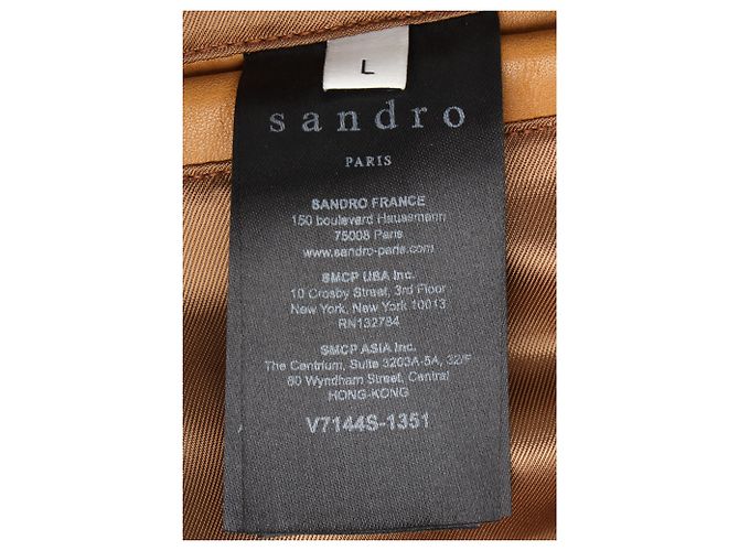 Giacca Sandro Slim-Fit in pelle marrone Rosso - vista 5