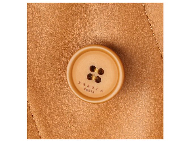 Giacca Sandro Slim-Fit in pelle marrone Rosso - vista 8