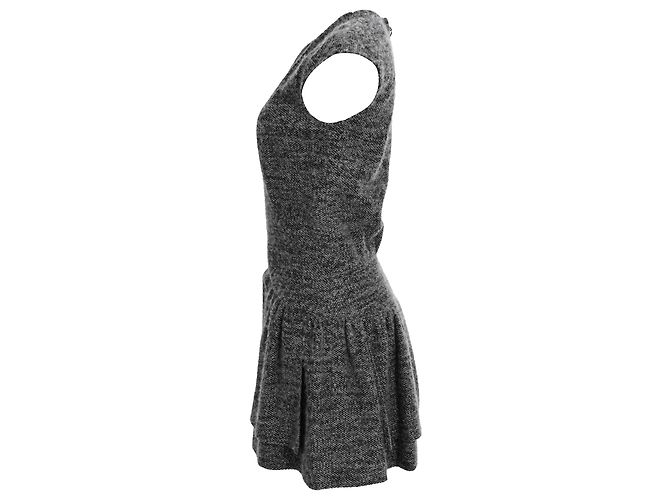 Timeless Vestido corto con cuello en V Chanel en lana gris - vista 2