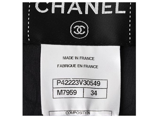Timeless Vestido corto con cuello en V Chanel en lana gris - vista 4