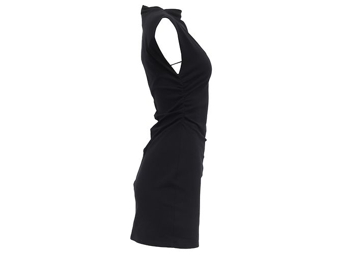 Vestido mini de cuello alto Reformation en algodón negro - vista 3