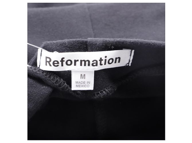 Vestido mini de cuello alto Reformation en algodón negro - vista 5