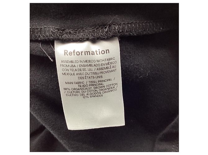 Vestido mini de cuello alto Reformation en algodón negro - vista 6