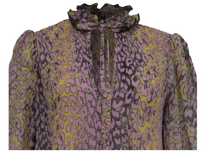 Abito midi con stampa leopardata Ganni in poliestere multicolore - vista 2