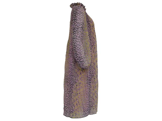 Abito midi con stampa leopardata Ganni in poliestere multicolore - vista 3