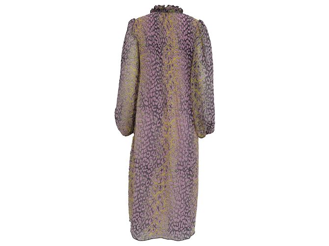 Abito midi con stampa leopardata Ganni in poliestere multicolore - vista 4