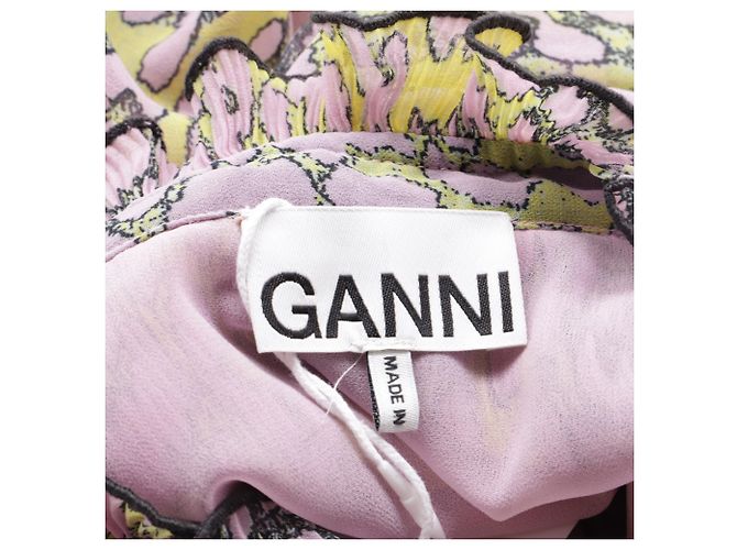 Abito midi con stampa leopardata Ganni in poliestere multicolore - vista 5