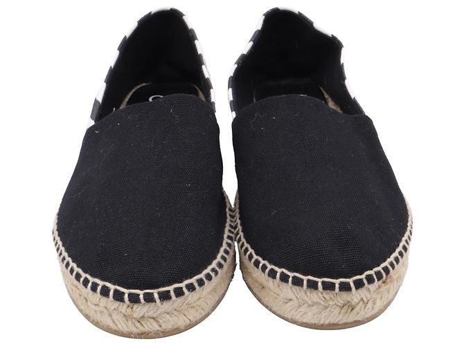 Off White Espadrilles slip-on listradas Off-White em lona preta Preto - vista 2