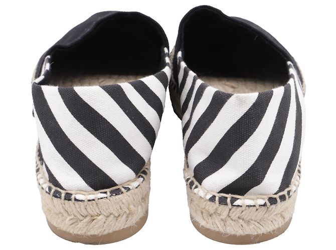 Off White Espadrilles slip-on listradas Off-White em lona preta Preto - vista 5