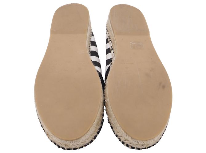 Off White Espadrilles slip-on listradas Off-White em lona preta Preto - vista 7