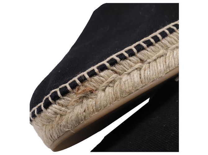 Off White Espadrilles slip-on listradas Off-White em lona preta Preto - vista 9
