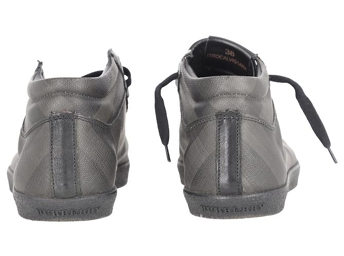 Burberry High-Top-Sneaker mit Check-Print aus grau beschichtetem Canvas - Ansicht 3