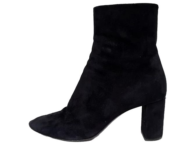 Yves Saint Laurent Stivaletti Loulou Zip in scamosciato nero Saint Laurent - vista 4