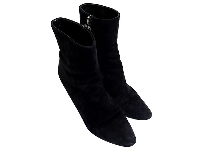 Yves Saint Laurent Stivaletti Loulou Zip in scamosciato nero Saint Laurent - vista 5