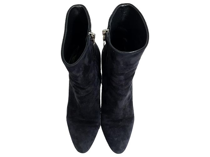 Yves Saint Laurent Stivaletti Loulou Zip in scamosciato nero Saint Laurent - vista 6