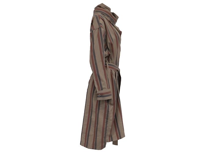 Acne Studios Gestreiftes Midi-Hemdkleid mit Gürtel aus mehrfarbiger Wolle Mehrfarben - Ansicht 3