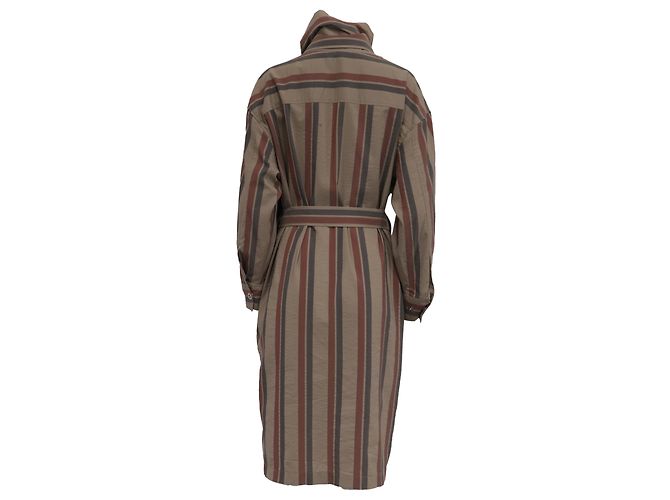 Acne Studios Gestreiftes Midi-Hemdkleid mit Gürtel aus mehrfarbiger Wolle Mehrfarben - Ansicht 4