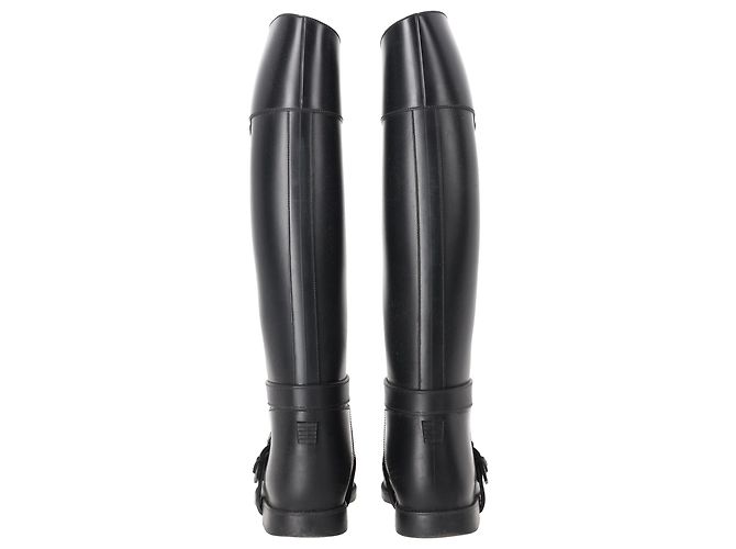 Stivali da pioggia alti con lacci Givenchy in gomma nera Nero - vista 3