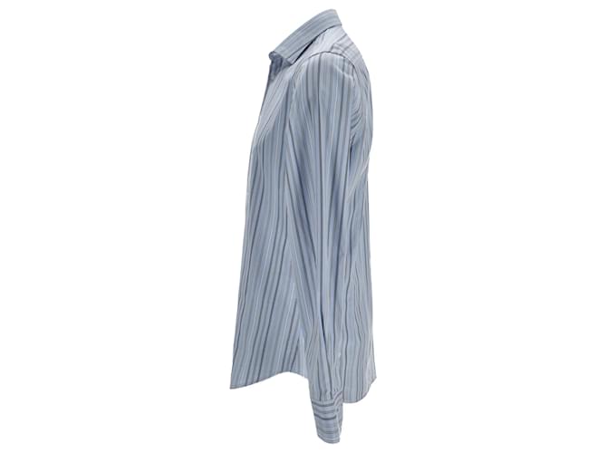 Etro Gestreiftes Button-Down-Hemd aus hellblauer Baumwolle - Ansicht 2
