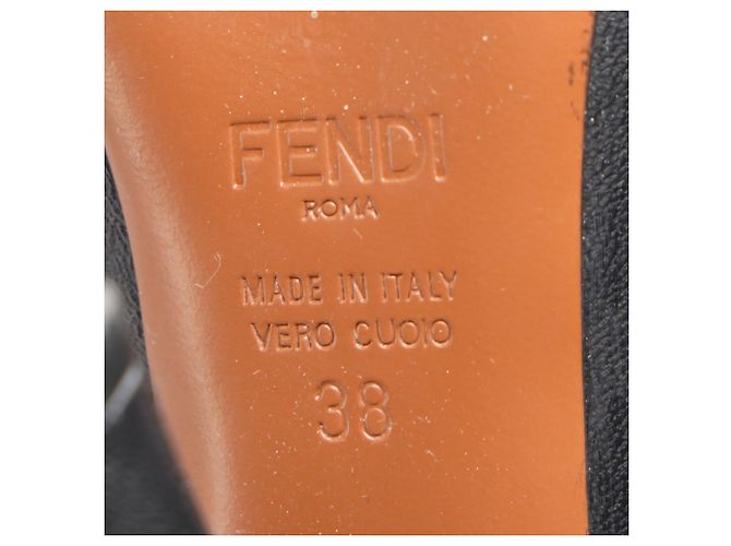 Botines Fendi de rayas en piel negra Negro - vista 8