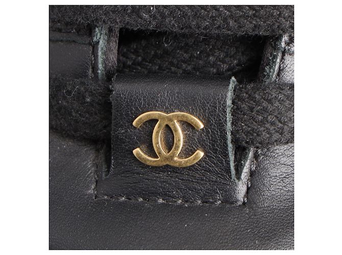 2.55 Sneakers low-top Chanel CC in pelle di vitello nera Nero - vista 9