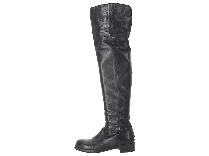 Botas altas Deron en cuero negro Jimmy Choo - vista 2