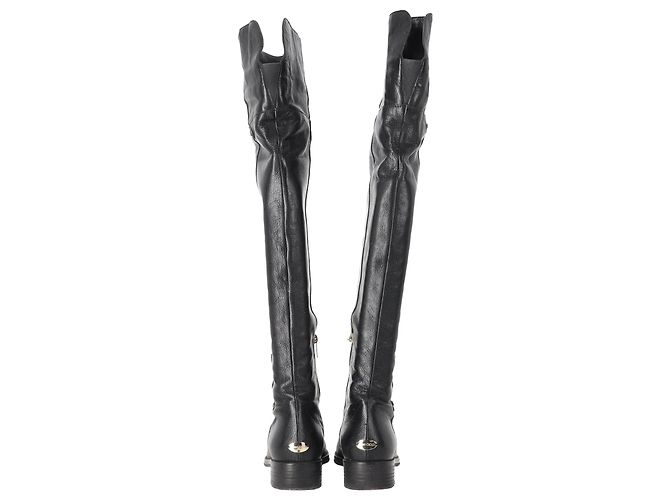 Botas altas Deron en cuero negro Jimmy Choo - vista 3