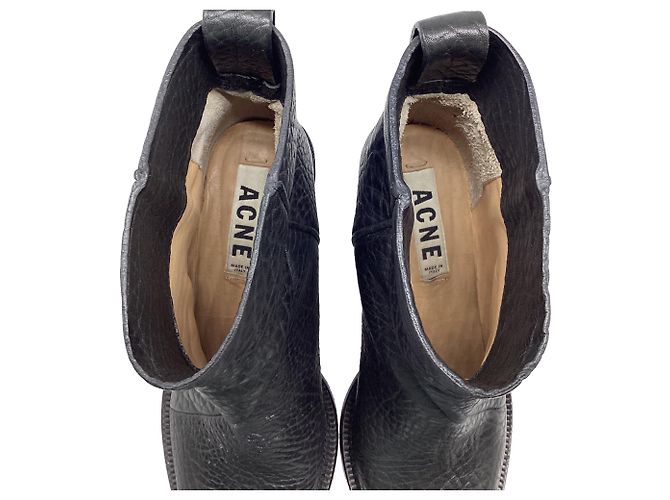 Stivaletti Western Donna in pelle nera Acne Studios Nero - vista 11