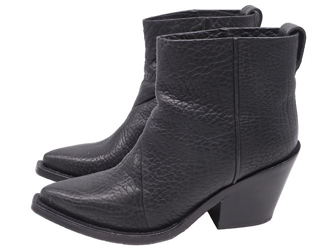 Stivaletti Western Donna in pelle nera Acne Studios Nero - vista 4