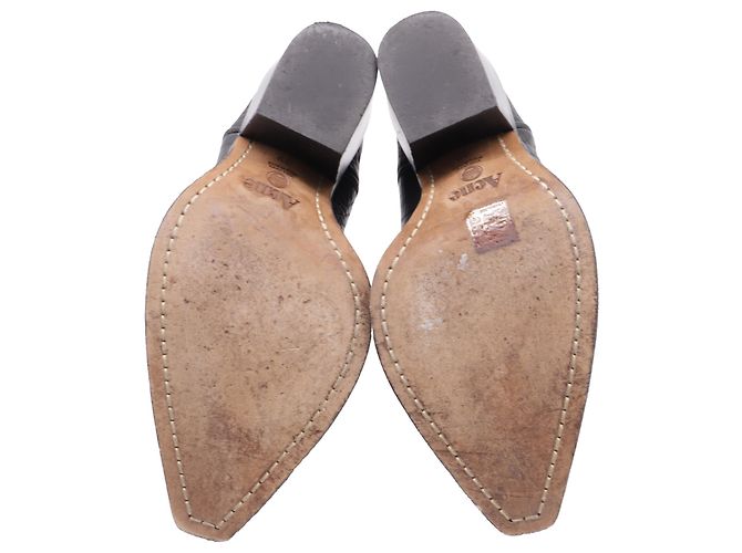 Stivaletti Western Donna in pelle nera Acne Studios Nero - vista 7