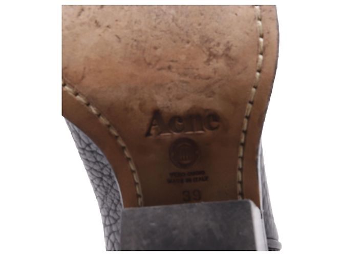 Stivaletti Western Donna in pelle nera Acne Studios Nero - vista 8