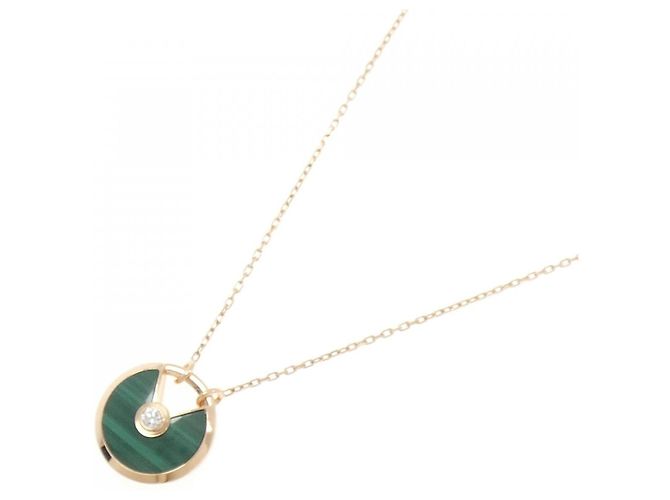 Collana Cartier Amulette 750Pink Gold Malachite Diamond Verde - vista 2