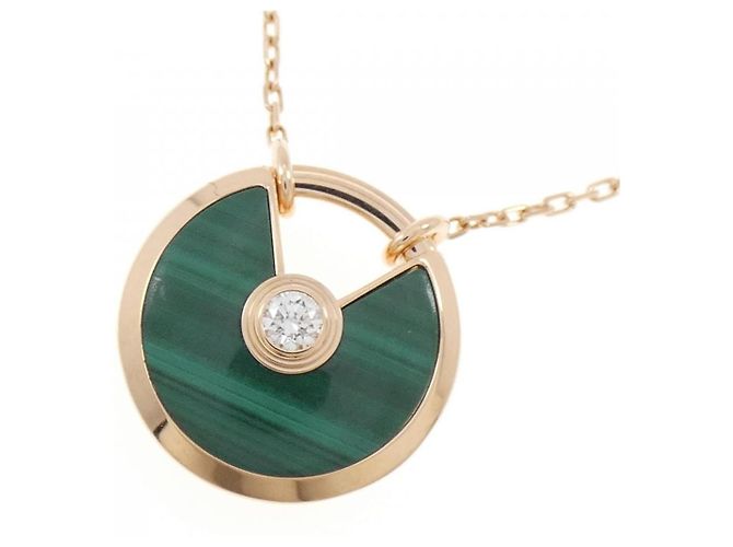 Collana Cartier Amulette 750Pink Gold Malachite Diamond Verde - vista 3