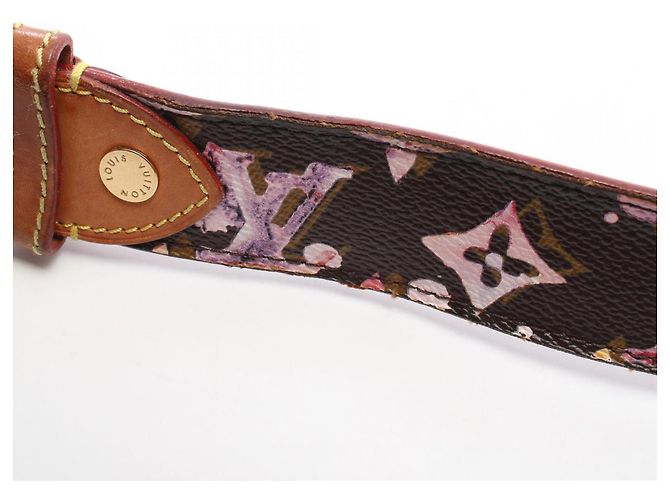 Louis Vuitton Monogram Watercolor Gürtel Braun Pink - Ansicht 9