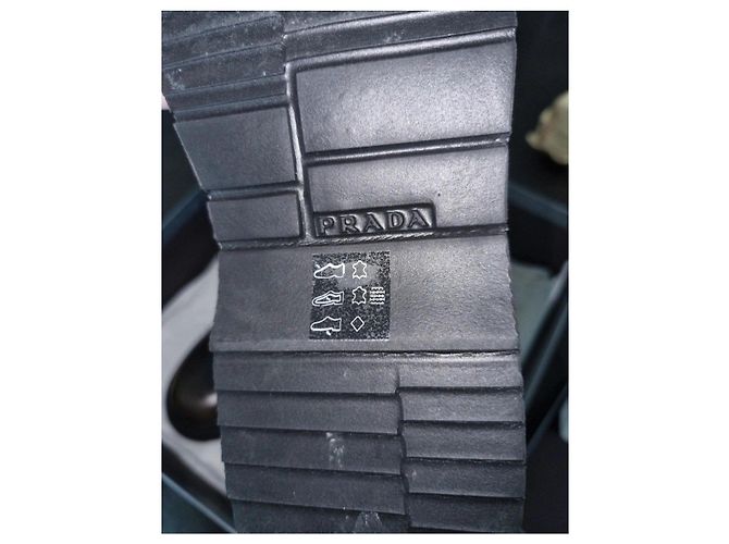 Prada Botas Biker Engineer Cuero Marrón Talla 35 Castaño - vista 2