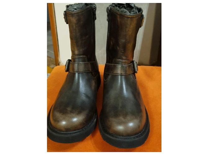 Prada Botas Biker Engineer Cuero Marrón Talla 35 Castaño - vista 6