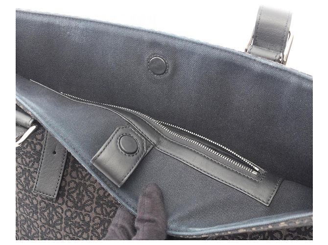 Borsa Tote Loewe Buckle Horizontal Anagram Nero - vista 5