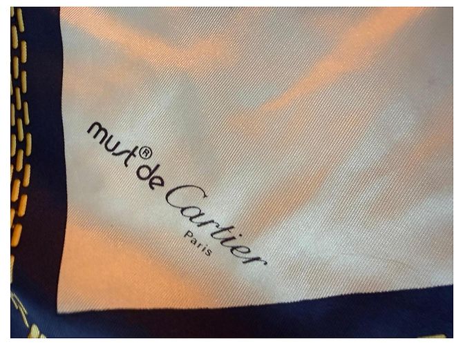 Cartier Must de Cartier Seidentuch Weiß Rot Blau - Ansicht 5