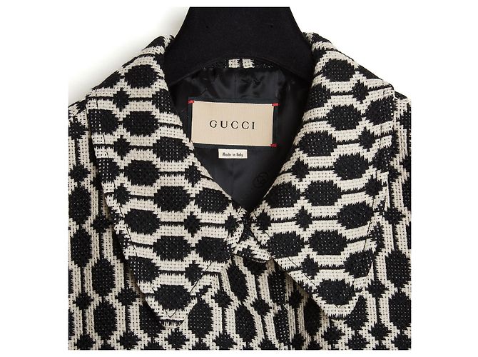 Gucci Geometrischer Strickblazer - Schwarz/Ecru Roh - Ansicht 2