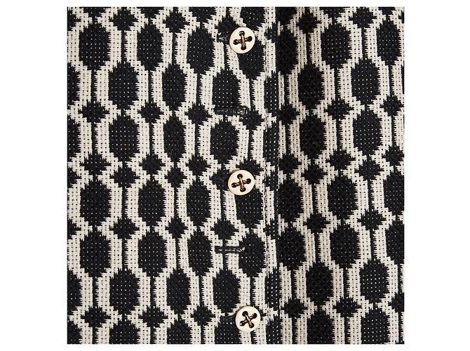 Gucci Geometrischer Strickblazer - Schwarz/Ecru Roh - Ansicht 3