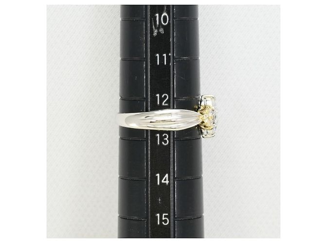 Autre Marque Platin- und Gelbgold-Ring mit Diamant Golden - Ansicht 8
