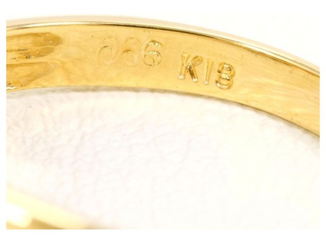 Autre Marque 18K Gelbgold- und Platin-Diamantring Golden - Ansicht 4