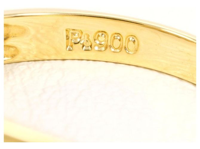 Autre Marque 18K Gelbgold- und Platin-Diamantring Golden - Ansicht 5