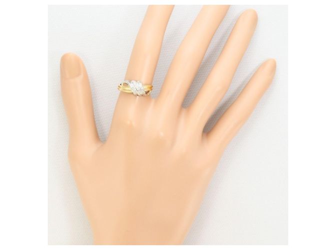 Autre Marque 18K Gelbgold- und Platin-Diamantring Golden - Ansicht 6
