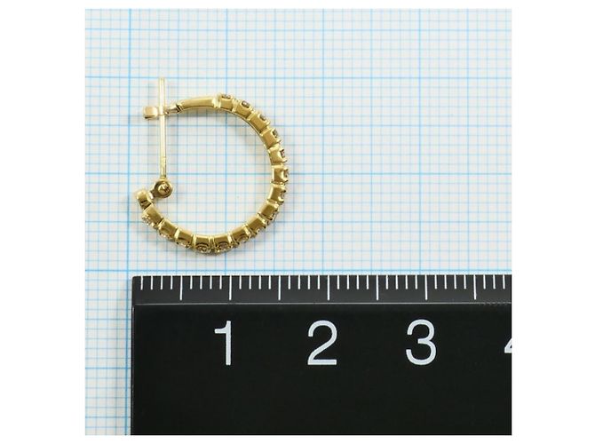 Autre Marque Orecchini a cerchio in oro giallo 18K con diamanti marroni D'oro - vista 3